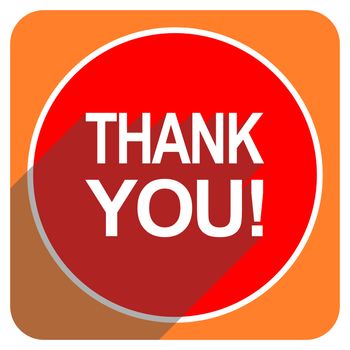 thank you red flat icon isolated