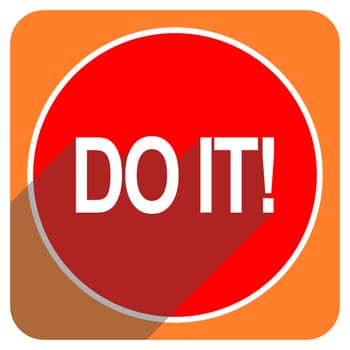 do it red flat icon isolated