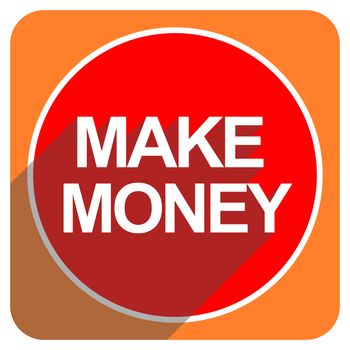 make money red flat icon isolated