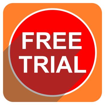 free trial red flat icon isolated