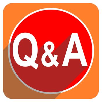 question answer red flat icon isolated