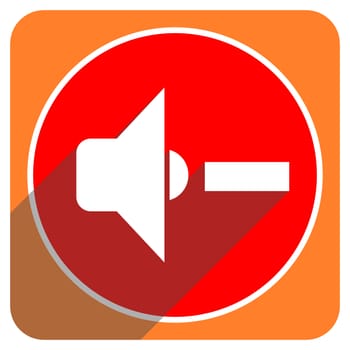 speaker volume red flat icon isolated