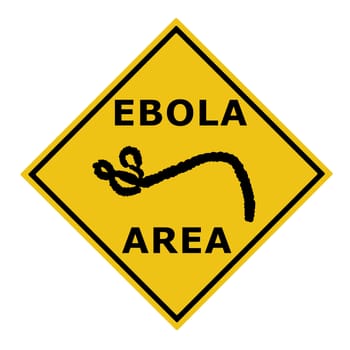 Ebola virus danger warning area symbol sign 