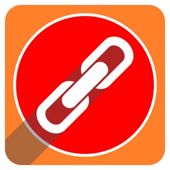 link red flat icon isolated