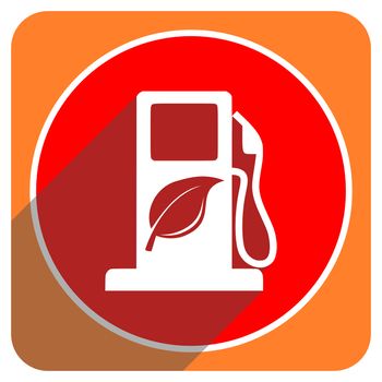 biofuel red flat icon isolated