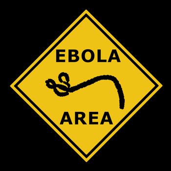 Ebola virus danger warning area symbol sign 