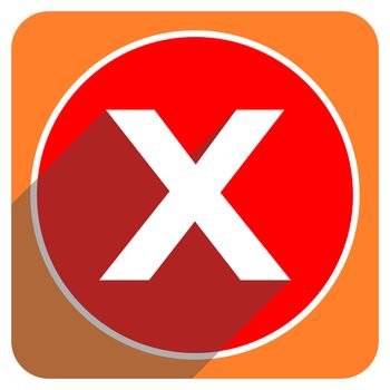 cancel red flat icon isolated