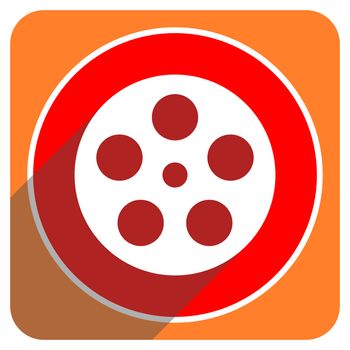 film red flat icon isolated