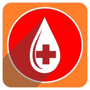 blood red flat icon isolated