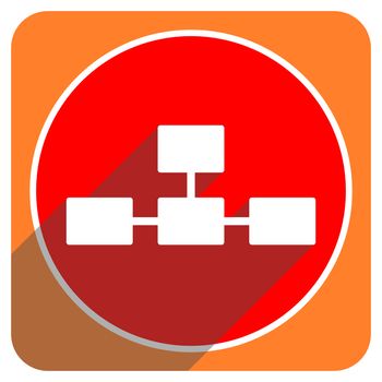 database red flat icon isolated