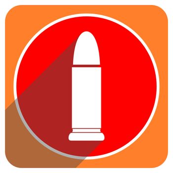 ammunition red flat icon isolated