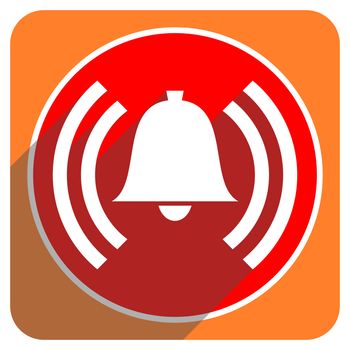 alarm red flat icon isolated