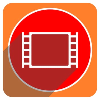 movie red flat icon isolated