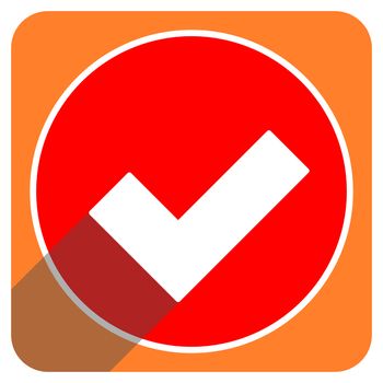 accept red flat icon isolated