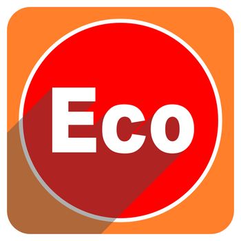 eco red flat icon isolated