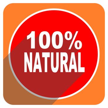 natural red flat icon isolated