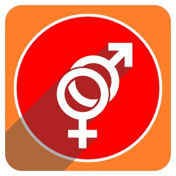 sex red flat icon isolated