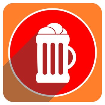beer red flat icon isolated