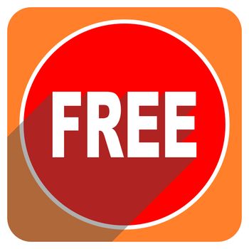 free red flat icon isolated