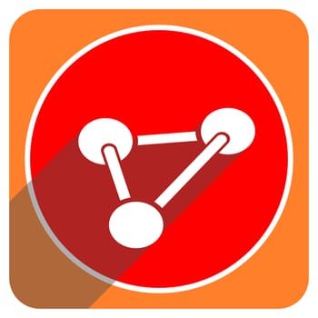 chemistry red flat icon isolated