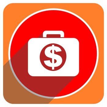 financial red flat icon isolated