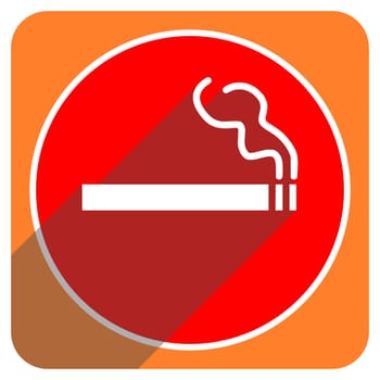 cigarette red flat icon isolated