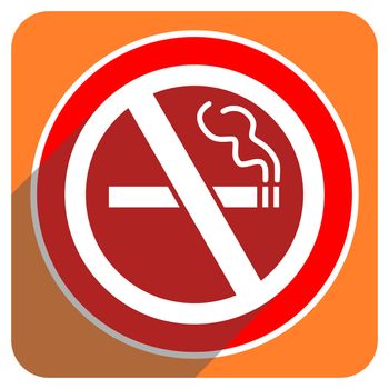 no smoking red flat icon isolated