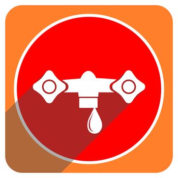 water red flat icon isolated