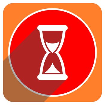 time red flat icon isolated