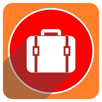 bag red flat icon isolated