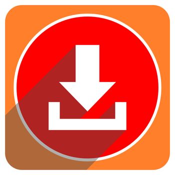 download red flat icon isolated