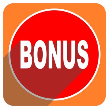 bonus red flat icon isolated