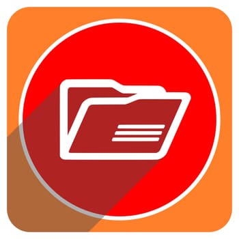 folder red flat icon isolated