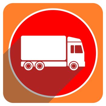 delivery red flat icon isolated
