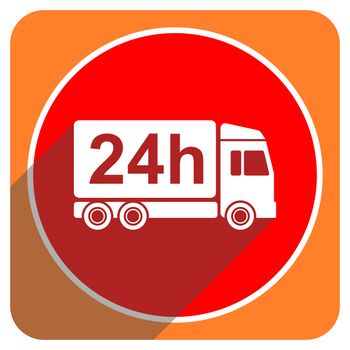 delivery red flat icon isolated