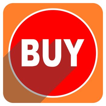 buy red flat icon isolated