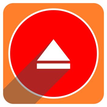 eject red flat icon isolated