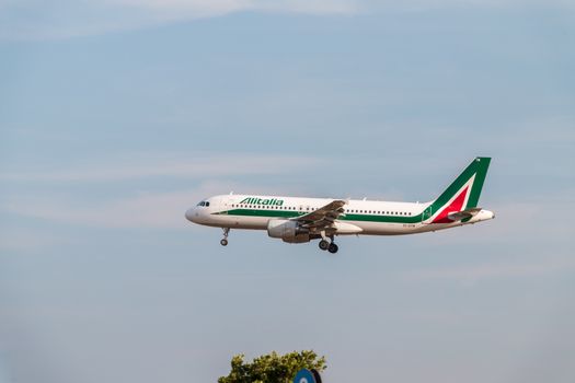 Alitalia landing at Catania airport Sicily