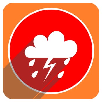 storm red flat icon isolated