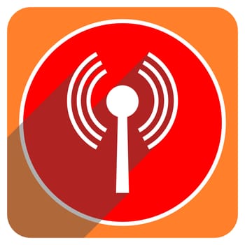 wifi red flat icon isolated