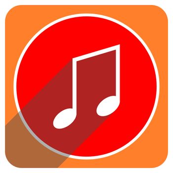 music red flat icon isolated