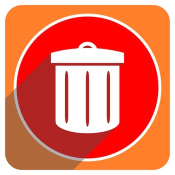 recycle red flat icon isolated