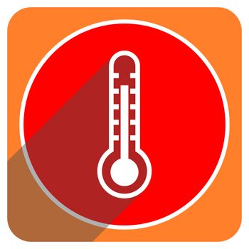 thermometer red flat icon isolated