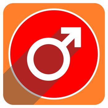 male red flat icon isolated