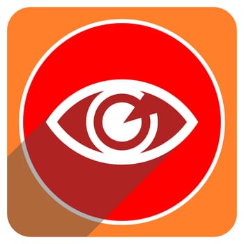 eye red flat icon isolated