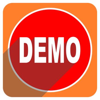 demo red flat icon isolated