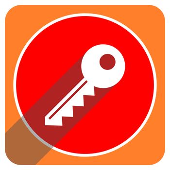 key red flat icon isolated