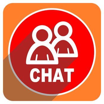 chat red flat icon isolated