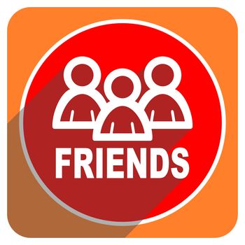 friends red flat icon isolated