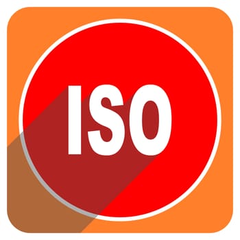 iso red flat icon isolated